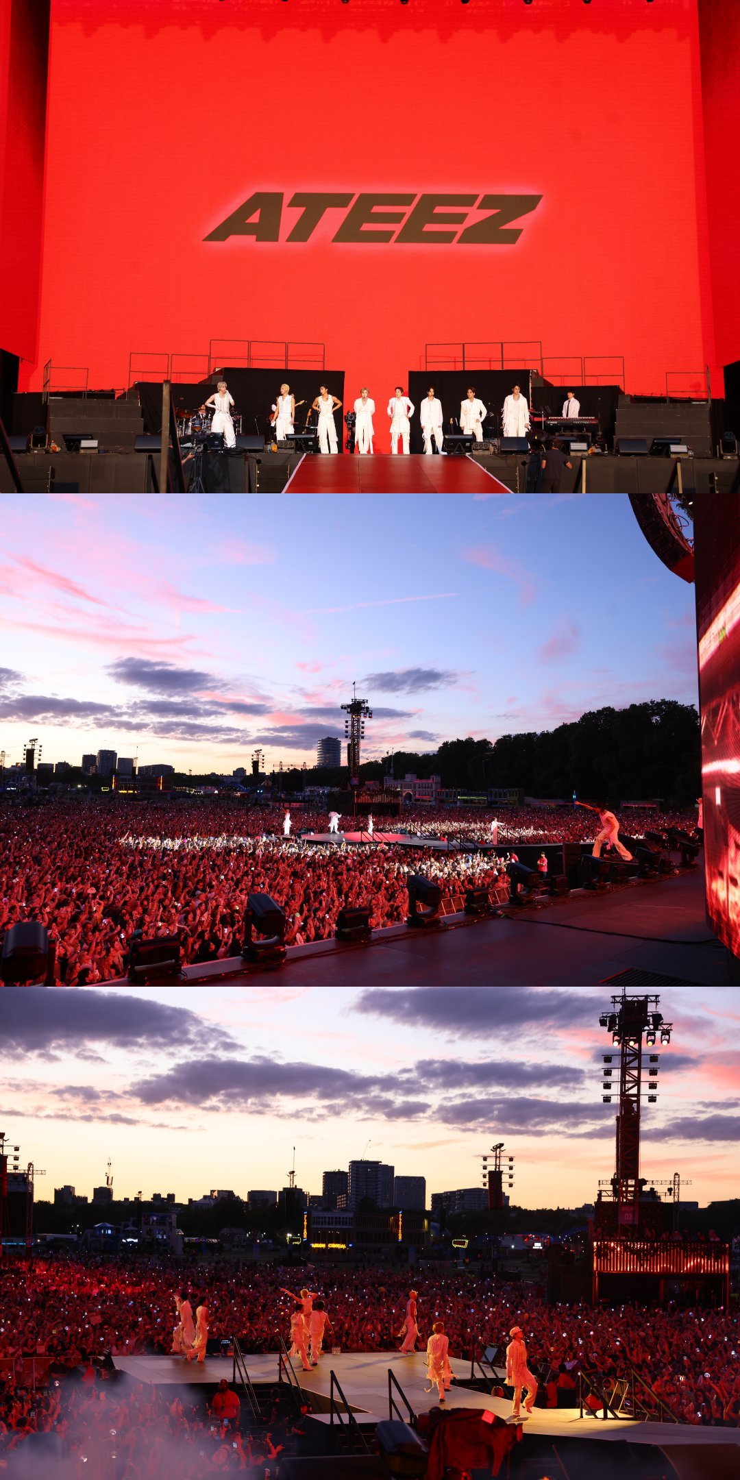 BST ハイドパークのステージに立つATEEZ