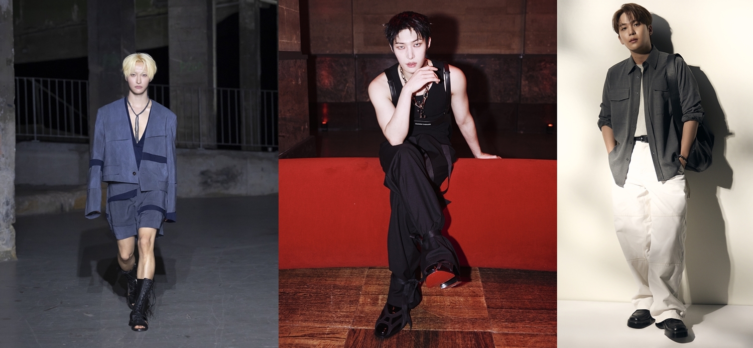 パリファッションウィークに参加したATEEZのソンファ・ミンギ・ジョンホ
