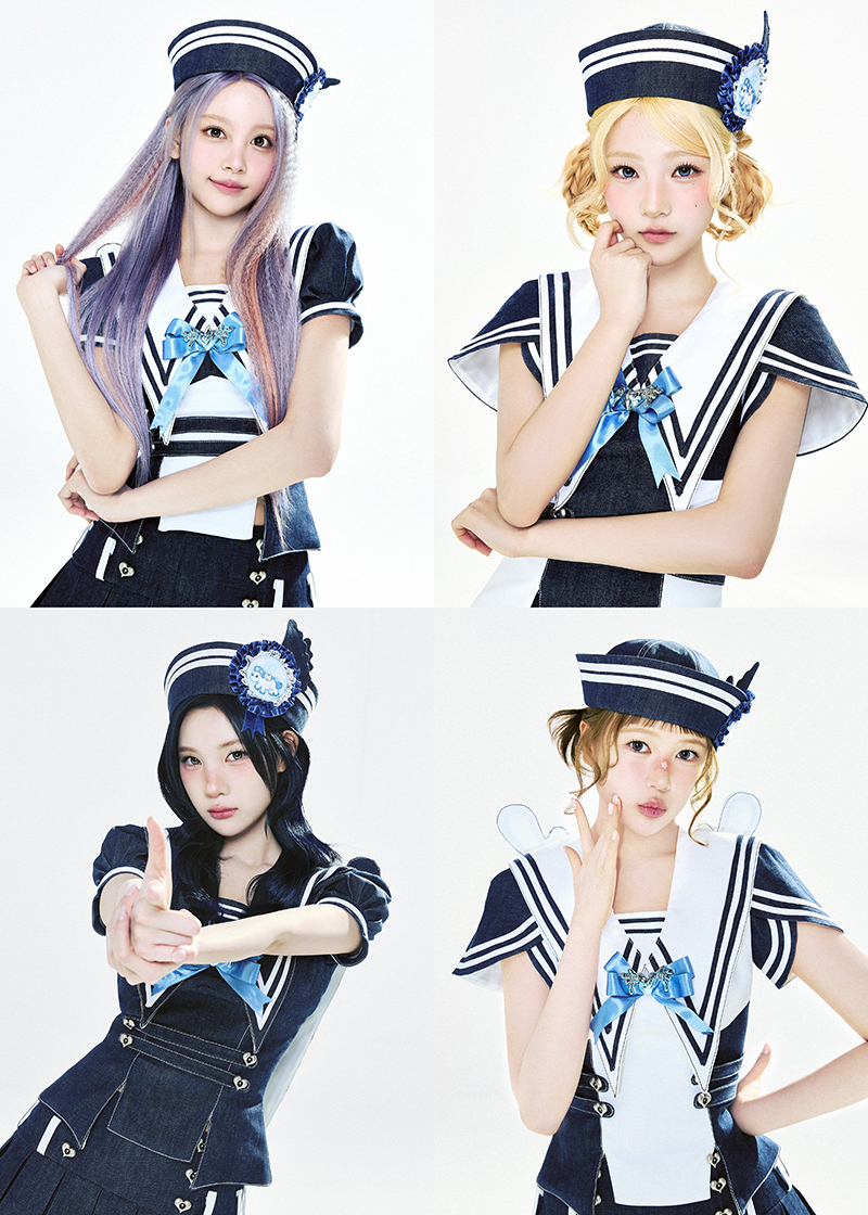 Hearts2Hearts 2ndミニアルバム「Lemon Tang」ティザーイメージ　セーラー風衣装のメンバー