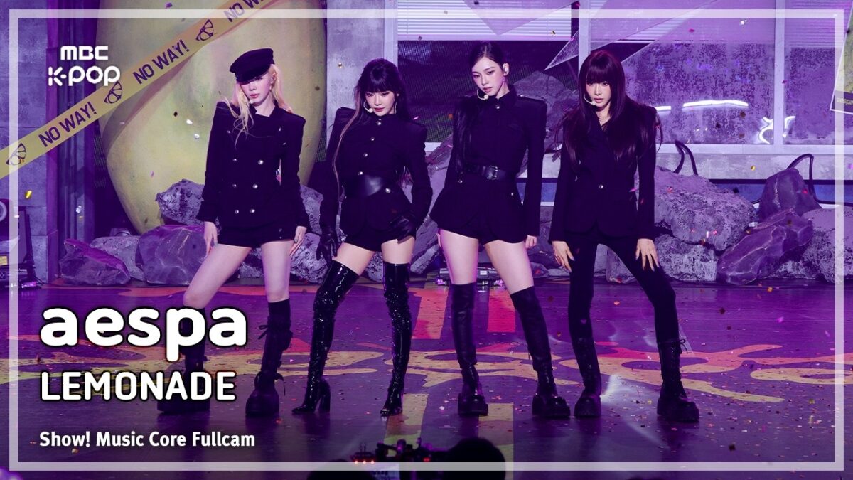 aespa　「LEMONADE」ショー!音楽中心出演　黒の制服コンセプトとキャプテンハットのウィンター