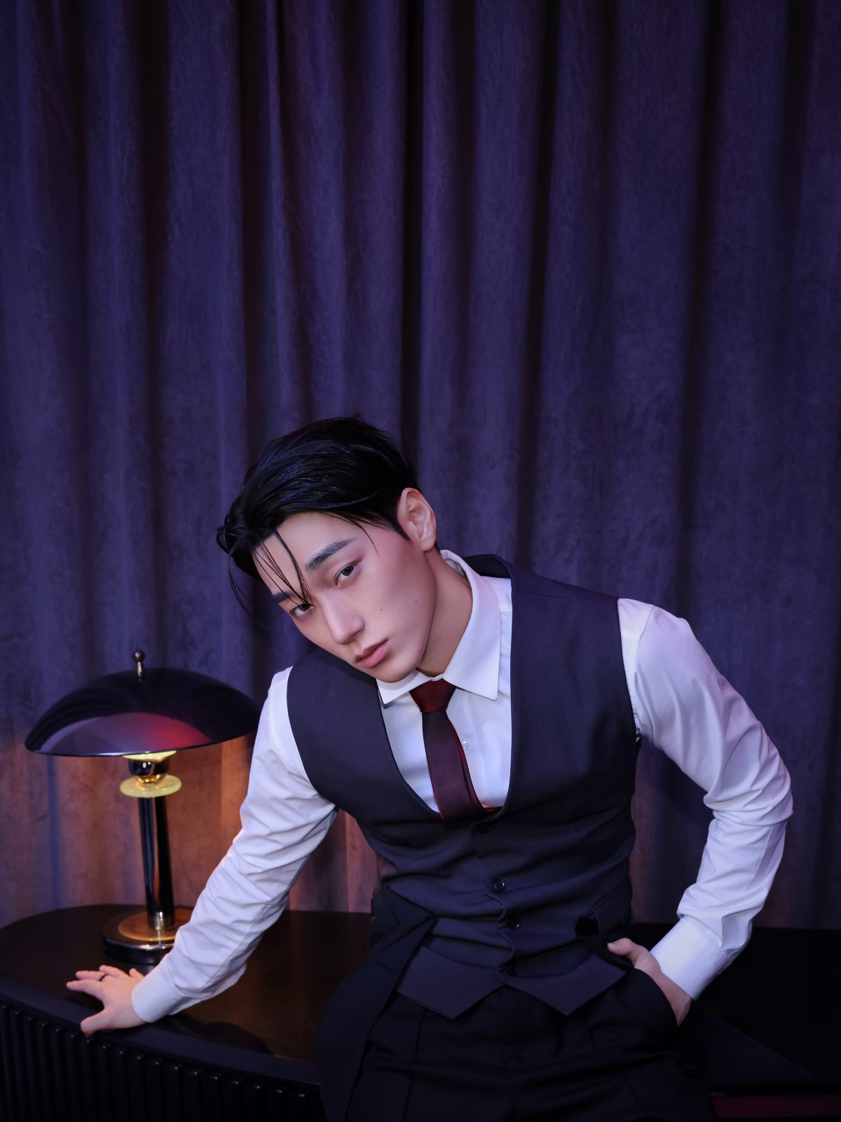 「Bad」ステージでのATEEZのサン(写真出典=音楽番組直カムのキャプチャー、KQエンタテインメント)