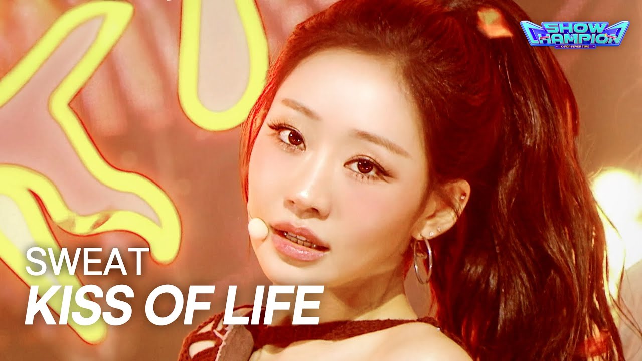 KISS OF LIFE　Show Champion　〝SWEAT〟に太陽のセット　ジュリーはポニーテールで登場