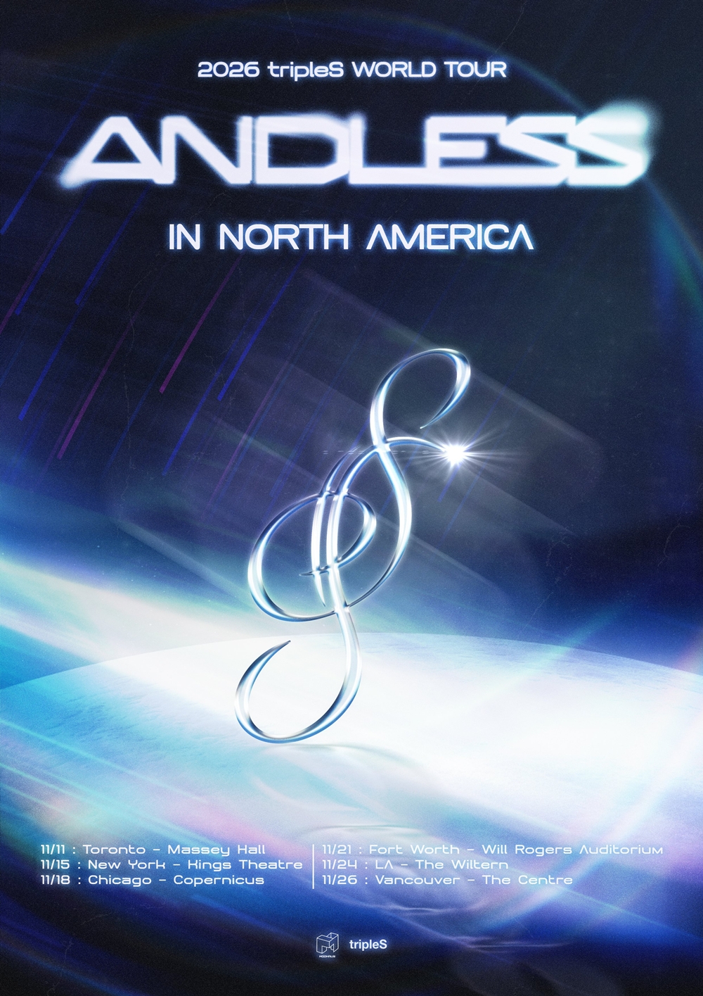 11月に北米ツアー「ANDLESS」へ向かうtripleSのツアービジュアル