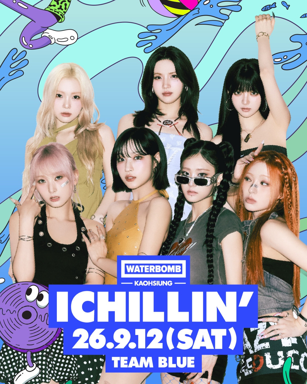 ICHILLIN' WATERBOMB KAOHSIUNG 2026 出演告知ポスター