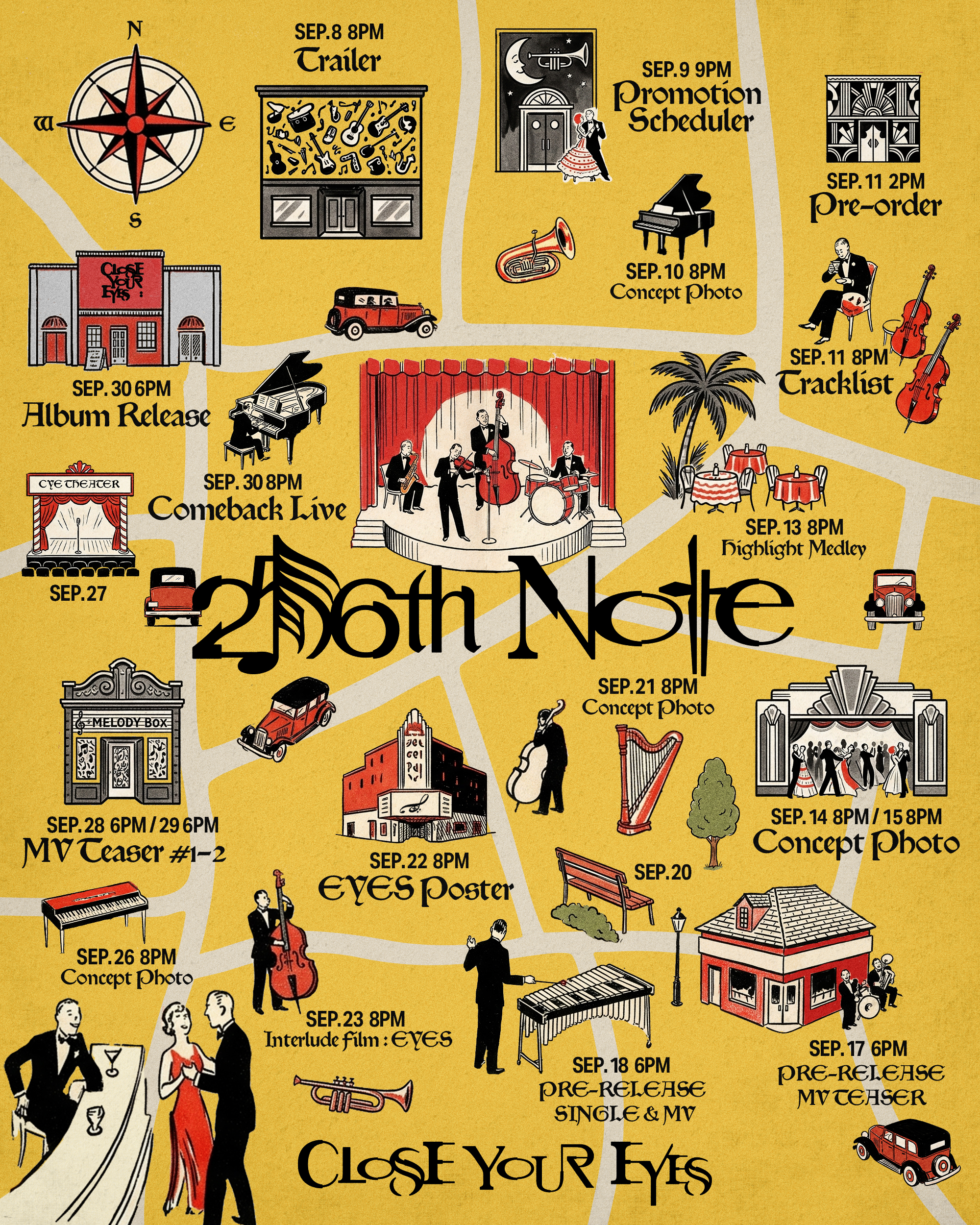 CLOSE YOUR EYES 4thミニアルバム「256th Note」プロモーションスケジューラー