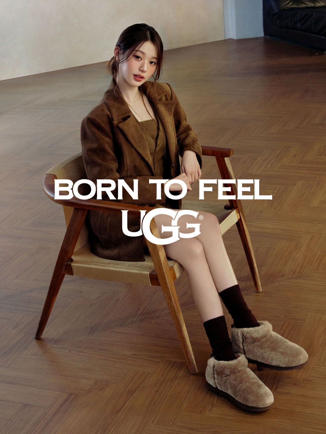 UGGのBorn to Feelキャンペーンで撮影されたIVEチャン・ウォニョン