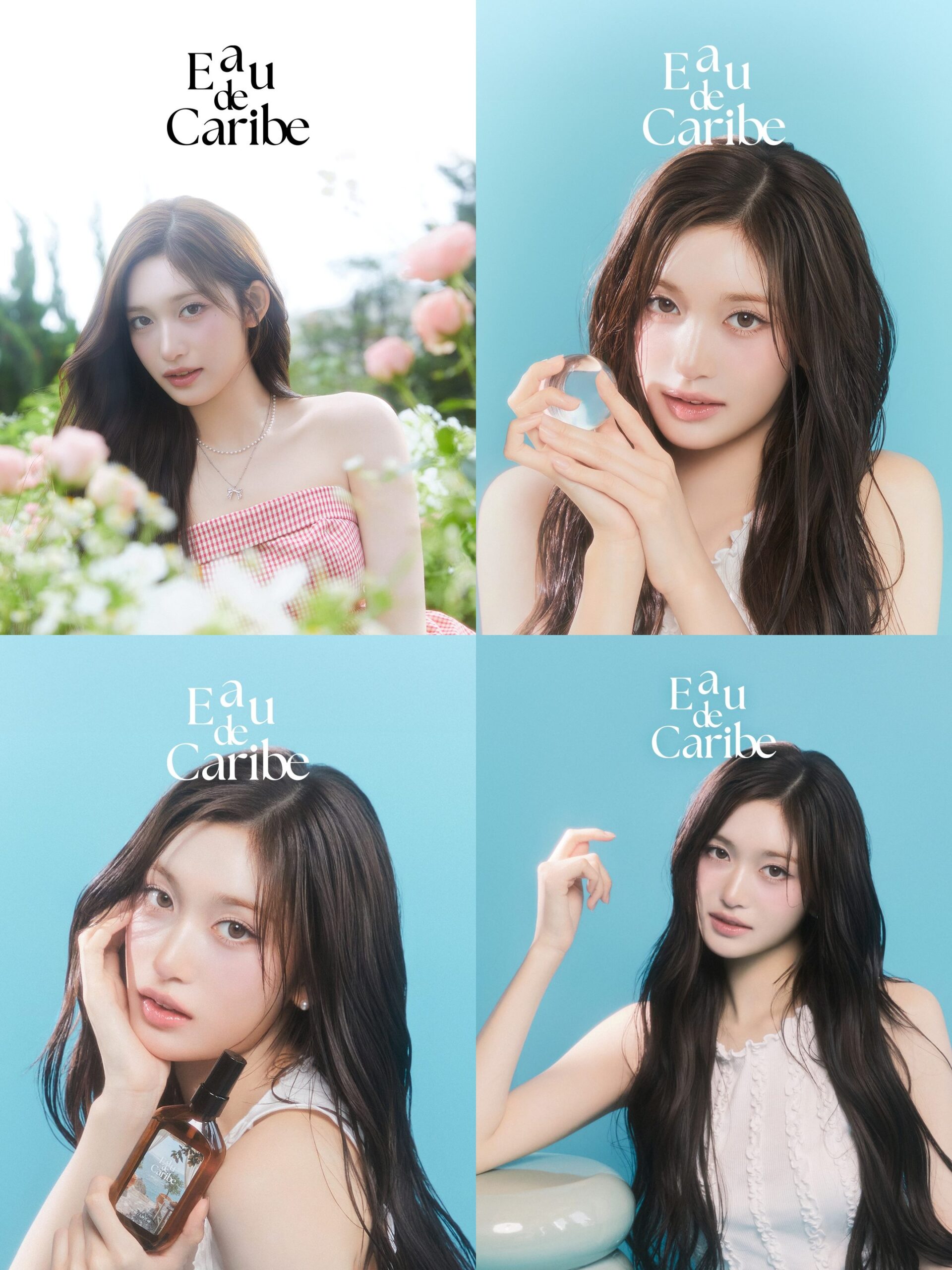 IVE イソ eau de caribe アンバサダー起用のフォトを組み合わせた1枚