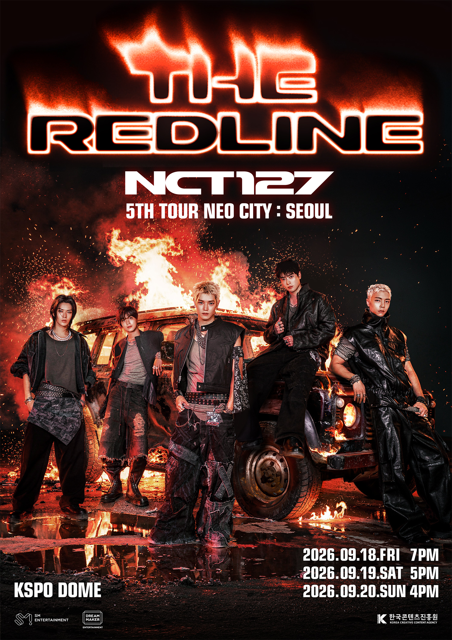 NCT 127の5度目のツアー「NEO CITY : SEOUL - THE REDLINE」のポスター
