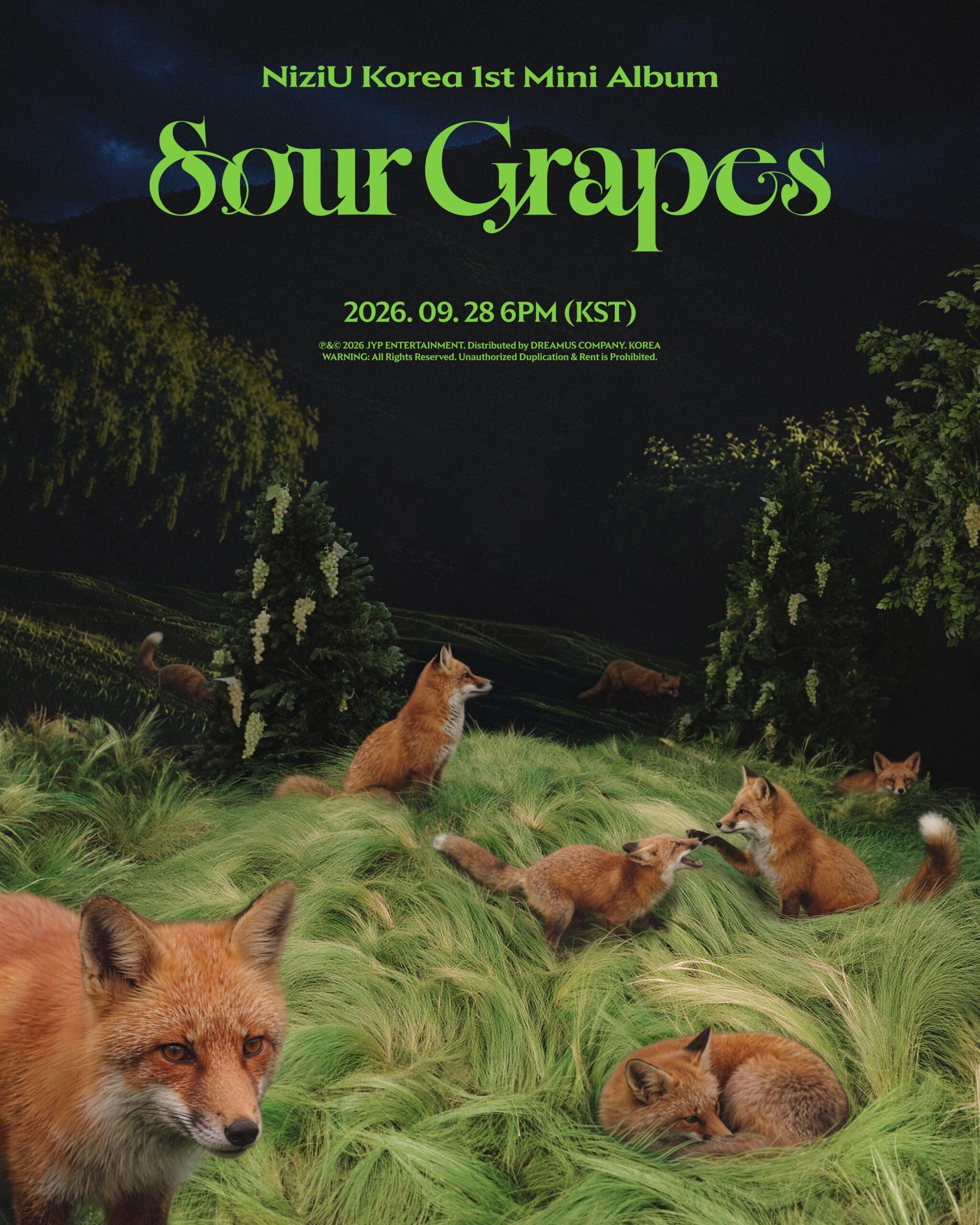 NiziU 韓国1stミニアルバム「Sour Grapes」のムードポスター